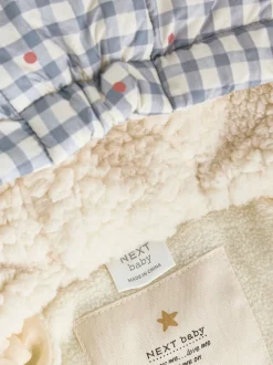 Grijs met gingham - Gevoerd babyjack met capuchon (0mnd-2jr)