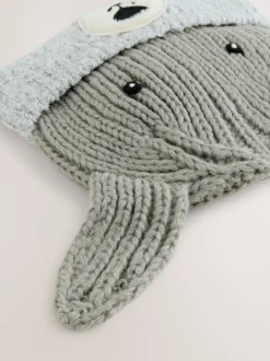 Grijs met hond - Hat & Mittens 2 Piece Set (3mths-6yrs)