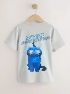 Grijs met print aan de achterkant - KPOP Demon Hunters T-Shirt (6-16yrs)