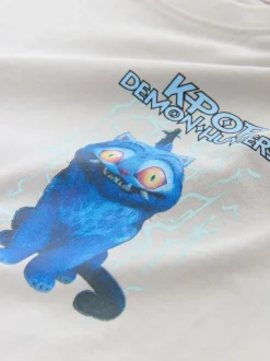 Grijs met print aan de achterkant - KPOP Demon Hunters T-Shirt (6-16yrs)