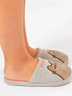 Grijs met Pusheen-kat - Vanilla Underground winterpantoffels voor volwassenen