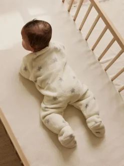 Grijs met sterren - Fleece babypyjama