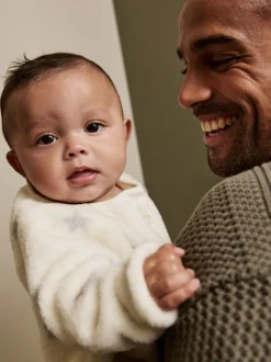 Grijs met sterren - Fleece babypyjama
