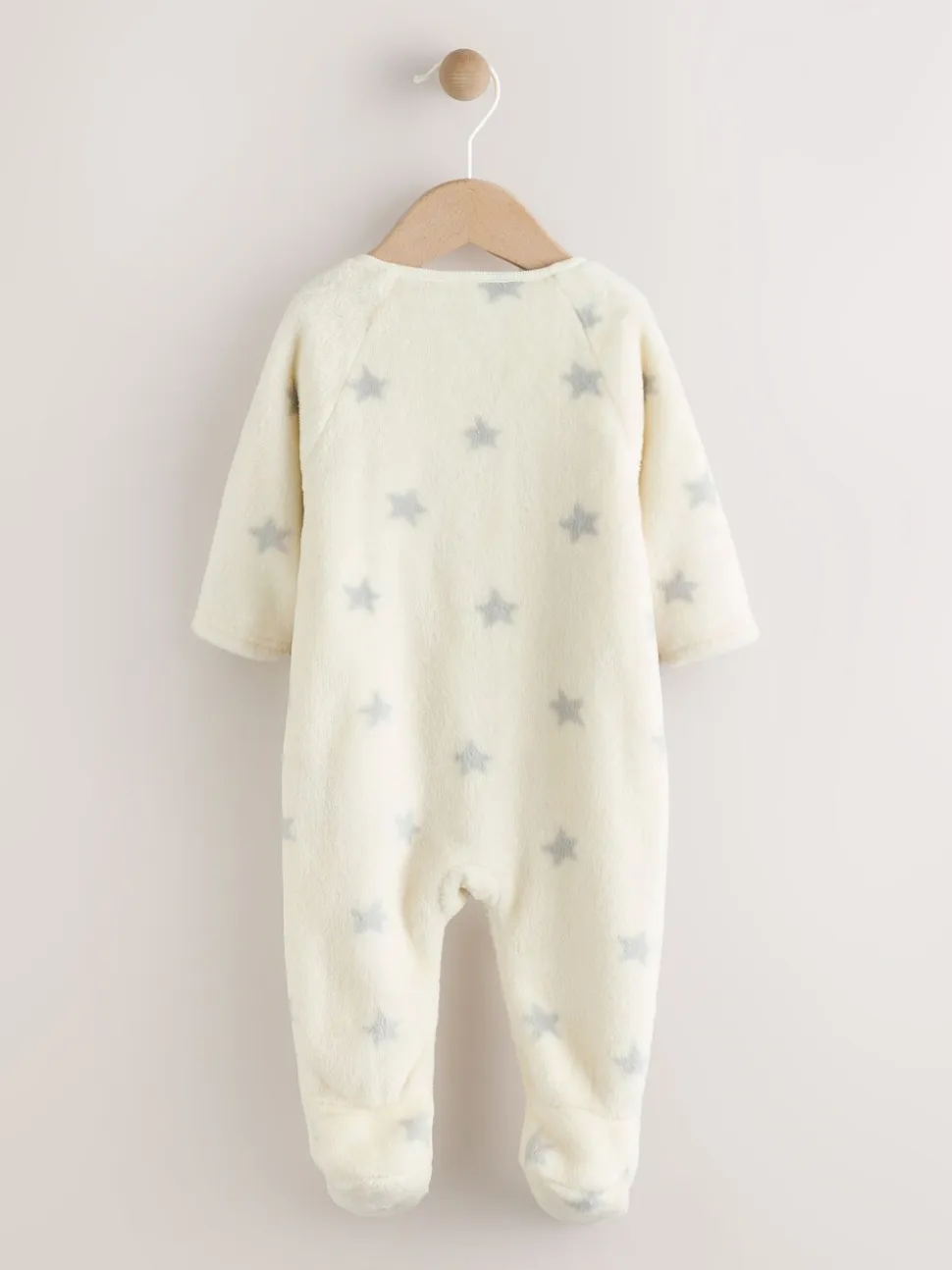 Grijs met sterren - Fleece babypyjama