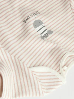 Grijs met zebraprint - Baby Bodysuits met Korte mouwen 100% katoen 5 verpakking