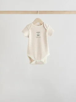 Grijs met zebraprint - Baby Bodysuits met Korte mouwen 100% katoen 5 verpakking