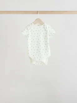 Grijs met zebraprint - Baby Bodysuits met Korte mouwen 100% katoen 5 verpakking