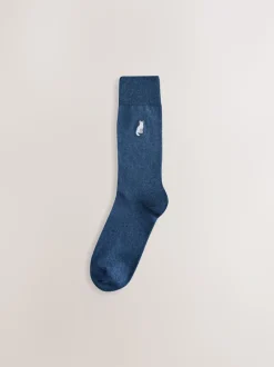 Grijs/blauw gedraaid Arctisch Animal - 8 Sokken met borduursel