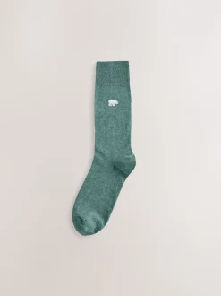 Grijs/blauw gedraaid Arctisch Animal - 8 Sokken met borduursel
