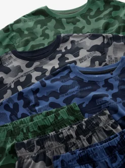 Grijs/blauw/groen camouflage - Verpakking van 3 pyjama's met lange mouwen (3-16 jr)