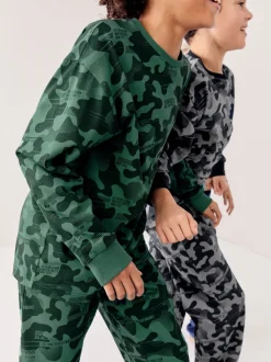 Grijs/blauw/groen camouflage - Verpakking van 3 pyjama's met lange mouwen (3-16 jr)