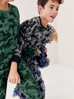 Grijs/blauw/groen camouflage - Verpakking van 3 pyjama's met lange mouwen (3-16 jr)