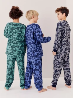 Grijs/blauw/groen camouflage - Verpakking van 3 pyjama's met lange mouwen (3-16 jr)