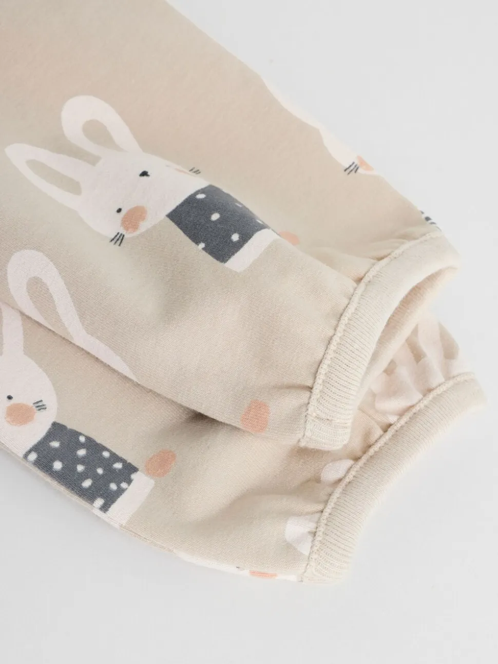 Grijs/crème met figuurtjes - 6 -delige set van top met lange mouwen en leggings (0mnd -3jr)