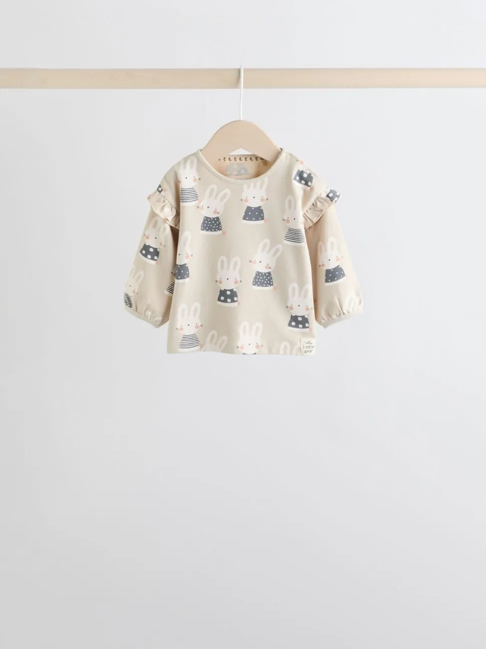 Grijs/crème met figuurtjes - 6 -delige set van top met lange mouwen en leggings (0mnd -3jr)
