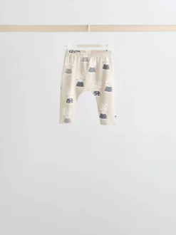 Grijs/crème met figuurtjes - 6 -delige set van top met lange mouwen en leggings (0mnd -3jr)