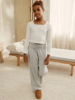 Grijs/ecru - Soft Folded Waistband Pyjamas (3-16yrs)