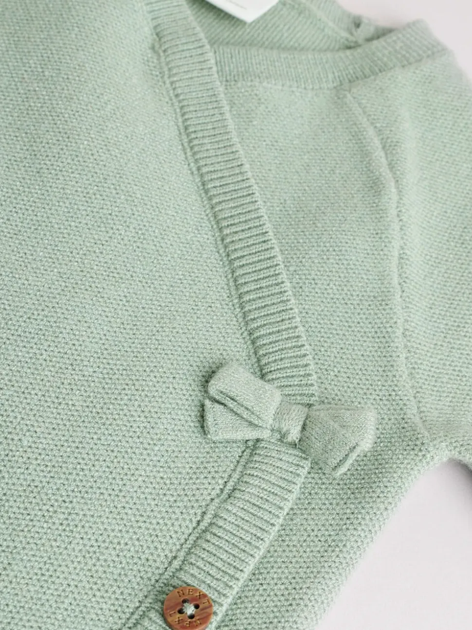 Grijs-groen - 2 -delige babyset met gebreide wikkelstrui en legging (0mnd-2jr)