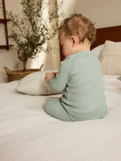 Grijs-groen - 2 -delige babyset met gebreide wikkelstrui en legging (0mnd-2jr)