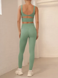 Grijs-groen - Actieve yogalegging met overslag