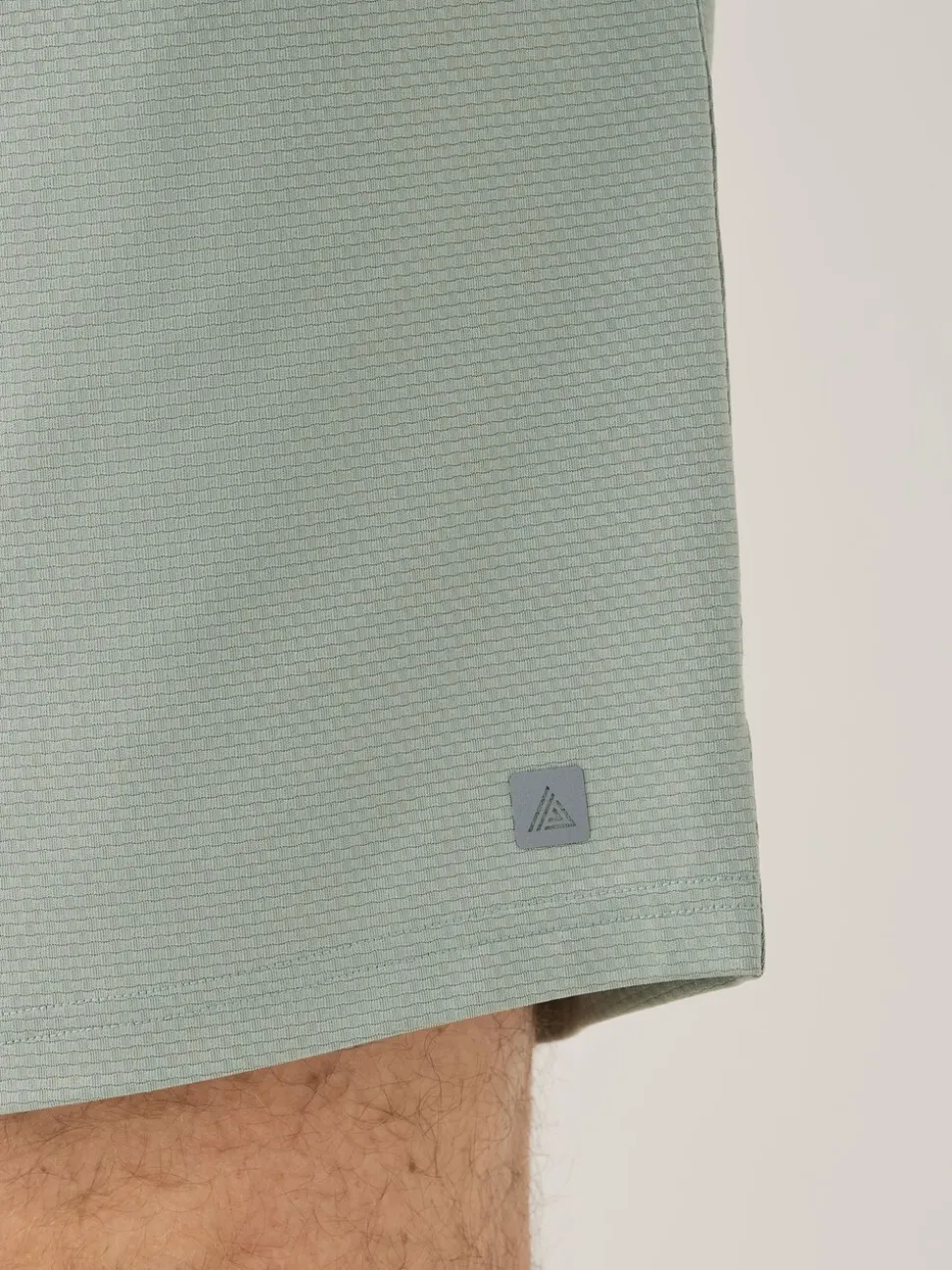 Grijs-groen - Active Gym trainingsshort met textuur