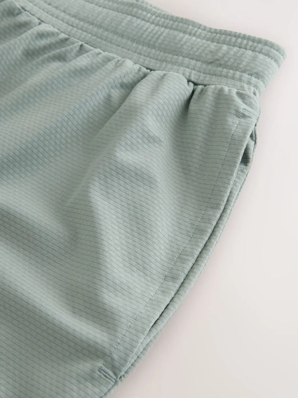 Grijs-groen - Active Gym trainingsshort met textuur