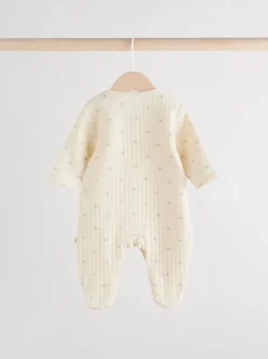 Grijs-groen - Baby Quilted Sleepsuits 2 Pack
