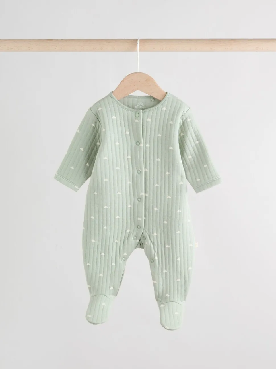 Grijs-groen - Baby Quilted Sleepsuits 2 Pack
