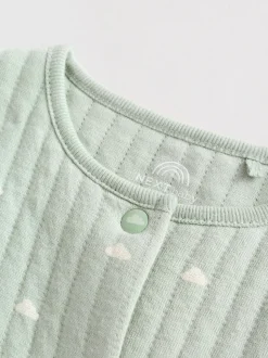 Grijs-groen - Baby Quilted Sleepsuits 2 Pack