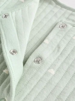 Grijs-groen - Baby Quilted Sleepsuits 2 Pack