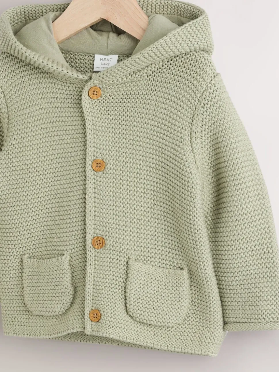 Grijs-groen - Gebreid babyvest (0 mnd- 2 jr)