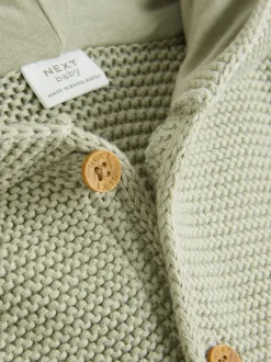 Grijs-groen - Gebreid babyvest (0 mnd- 2 jr)