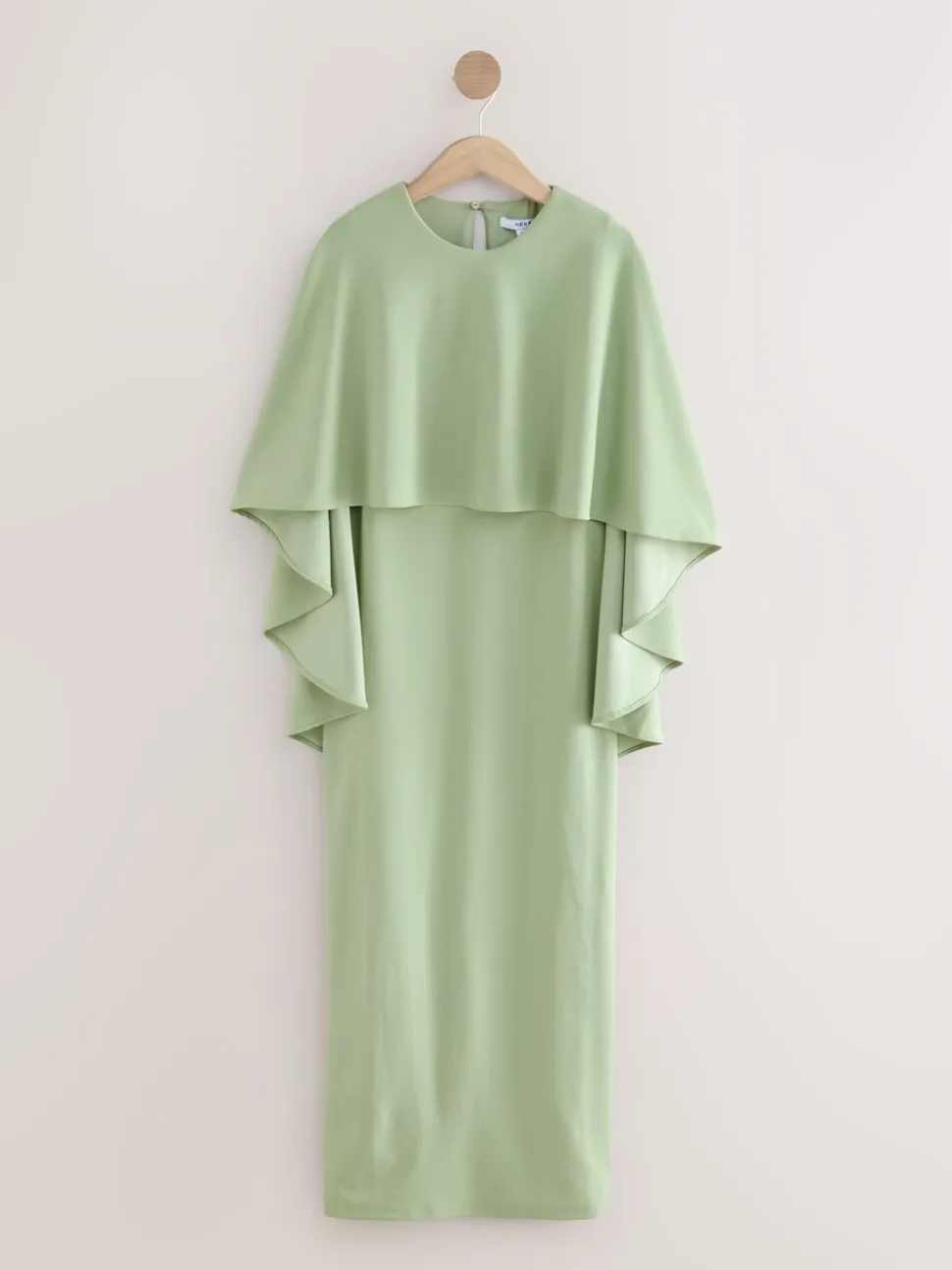 Grijs-groen - Lange jurk met cape