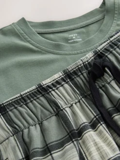 Grijs-groen - Motionflex behaaglijke pyjamaset met korte broek