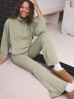 Grijs-groen - self. Kickflare Joggers