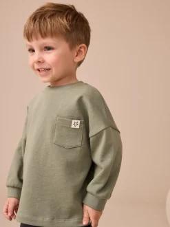 Grijs-groen - Set met top met lange mouwen en legging (3 mnd-7 jr)