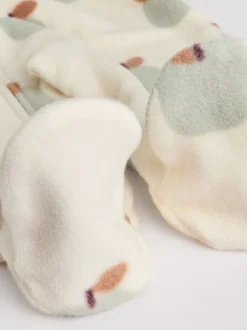 Grijs-groen - Set van 2 baby-onesies van microfleece met tweewegrits