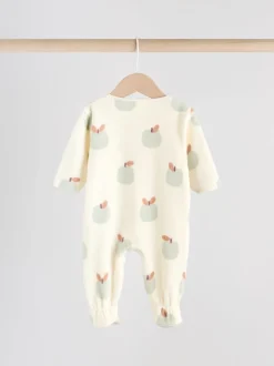 Grijs-groen - Set van 2 baby-onesies van microfleece met tweewegrits