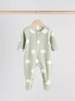 Grijs-groen - Set van 2 baby-onesies van microfleece met tweewegrits