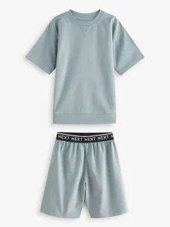 Grijs-groen - Set van 3 pyjama's met short (3-16 jr)