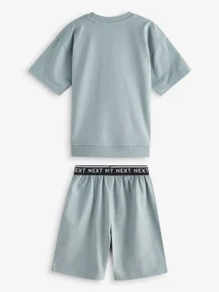 Grijs-groen - Set van 3 pyjama's met short (3-16 jr)