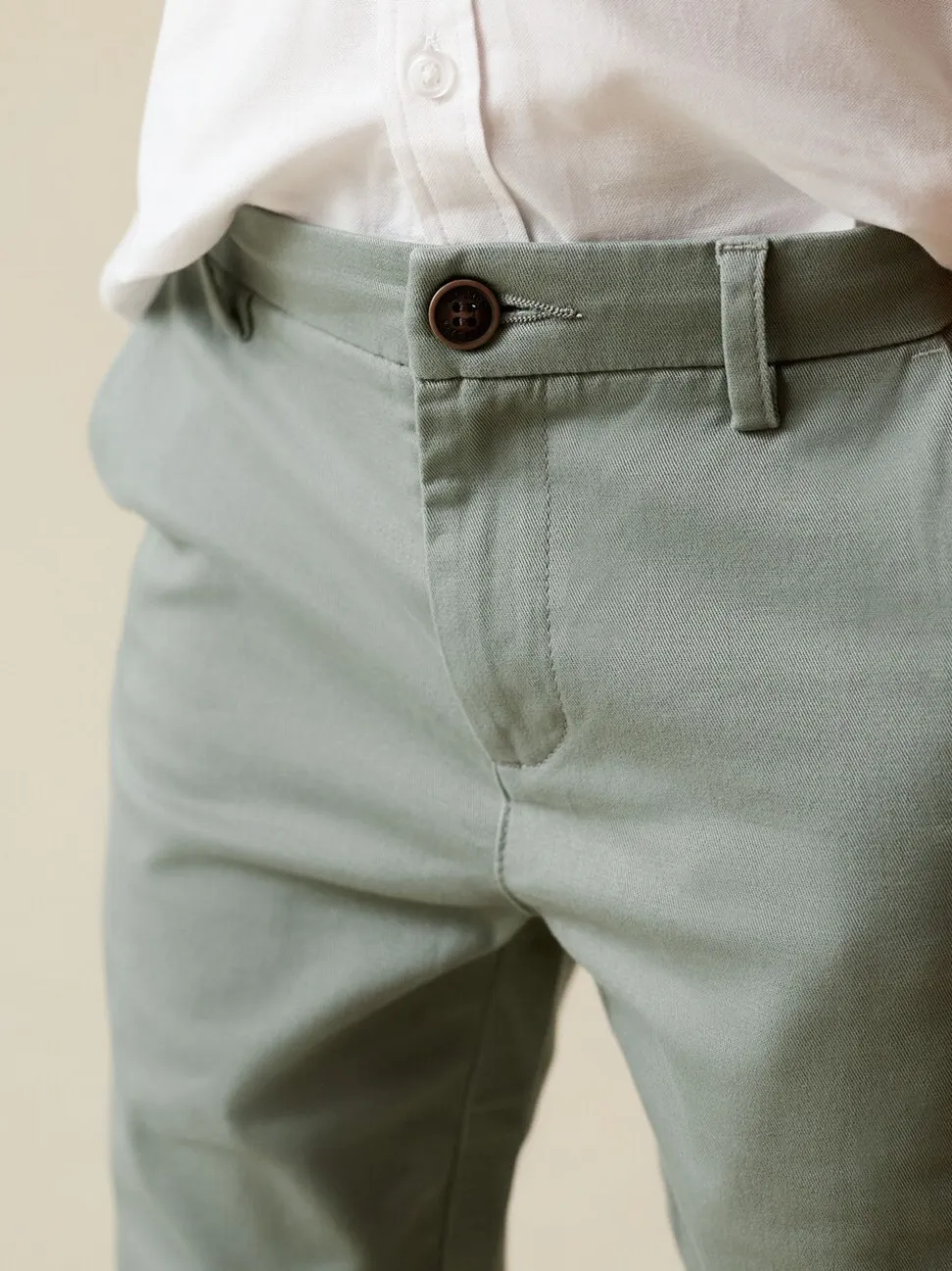 Grijs-groen - Stretchy chino's (3-17jr)