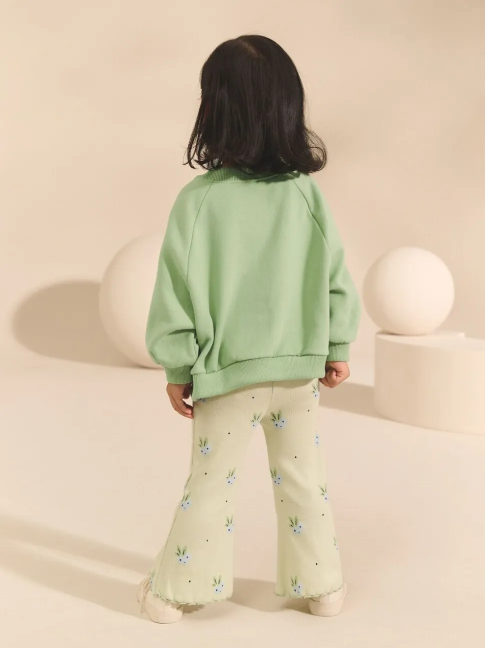 Grijs-groen - Sweatshirt met ronde hals (3 mnd-7 jr)