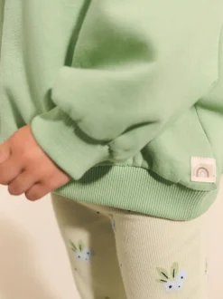 Grijs-groen - Sweatshirt met ronde hals (3 mnd-7 jr)