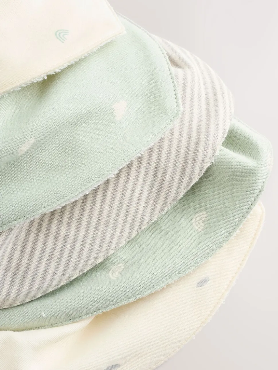 Grijs-groen - Verpakking met 5 babyslabbetjes