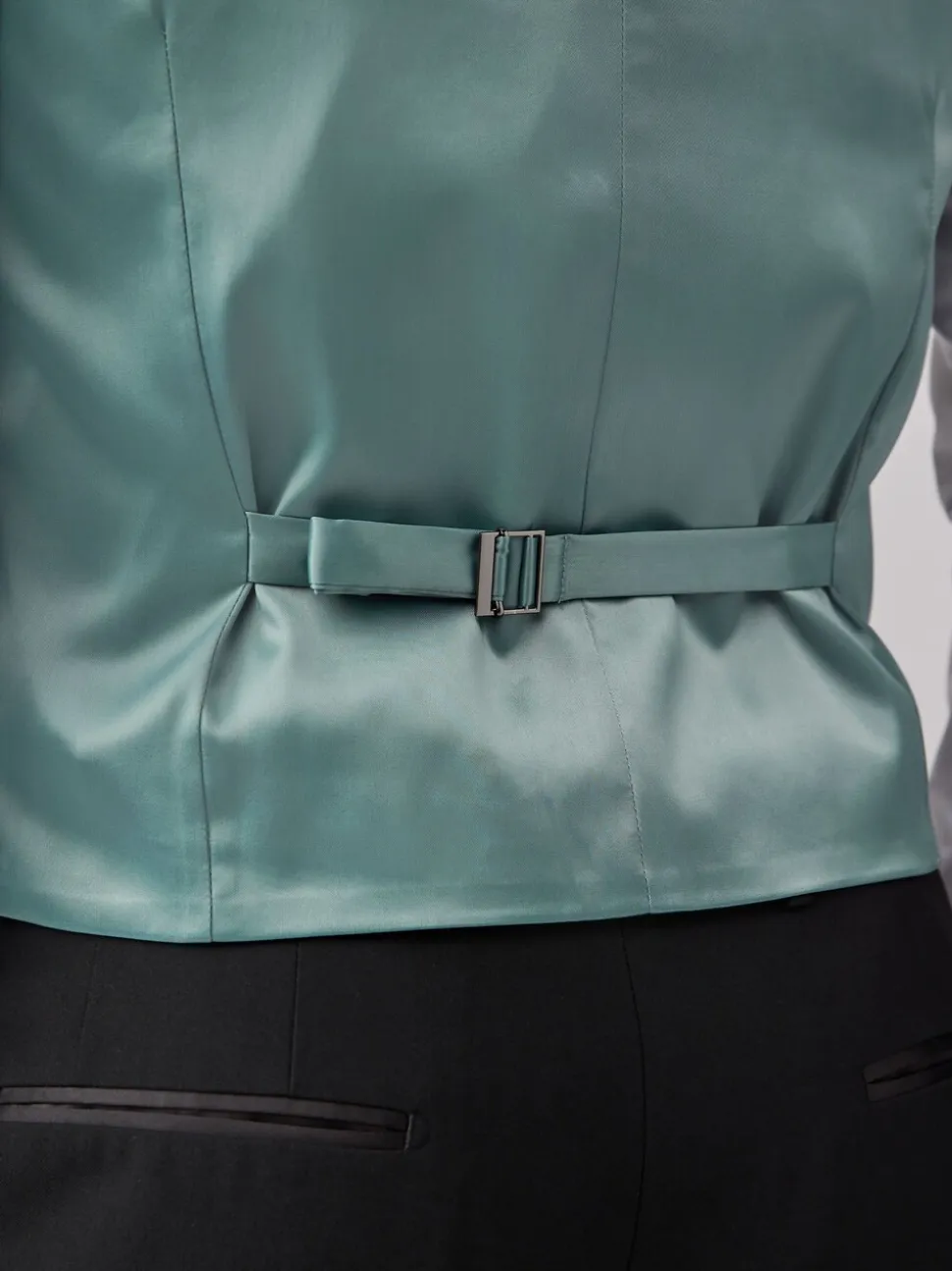 Grijs-groen - Zijden gilet met textuur