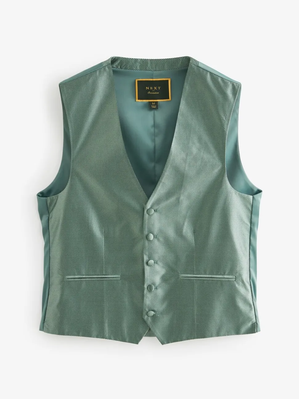 Grijs-groen - Zijden gilet met textuur