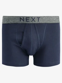 Grijs/marineblauw - Verpakking van 10 - A-frontboxershorts van 100% zuiver katoen