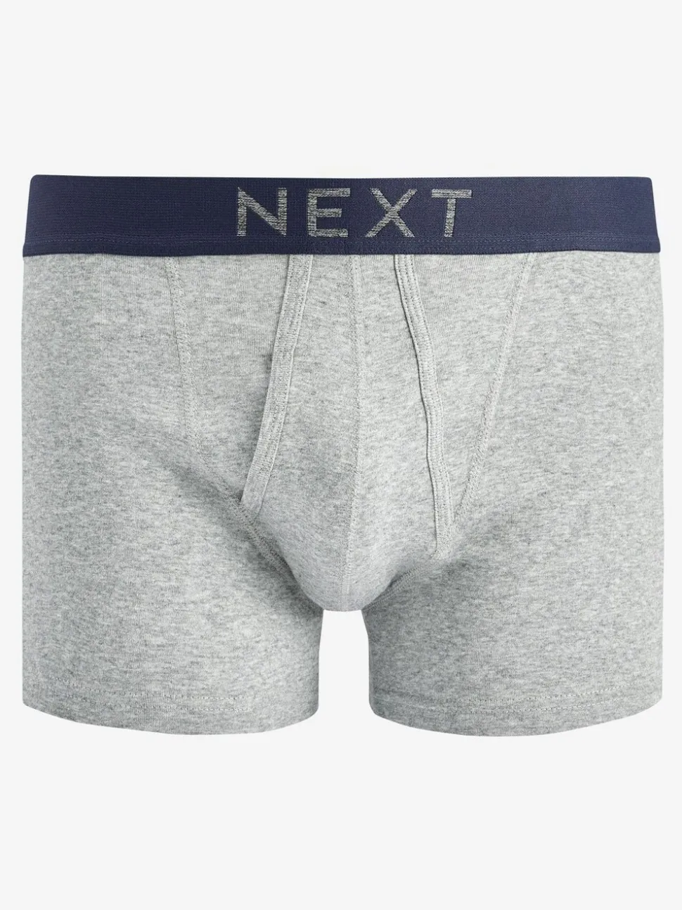 Grijs/marineblauw - Verpakking van 10 - A-frontboxershorts van 100% zuiver katoen