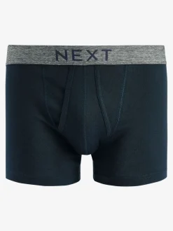 Grijs/marineblauw - Verpakking van 10 - A-frontboxershorts van 100% zuiver katoen